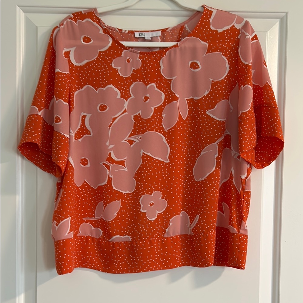 DR2 Orange Pink Boxy Blouse